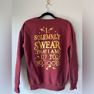 Wizarding World Of Harry Potter Hogwarts Wome's Sweatshirt Pullover Maroon Red S